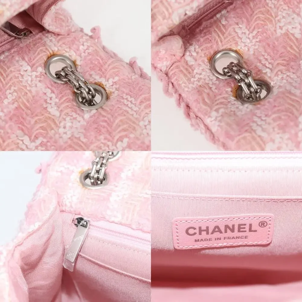 Chanel Tweed Chain Matelasse 23 Shoulder Bag Pink